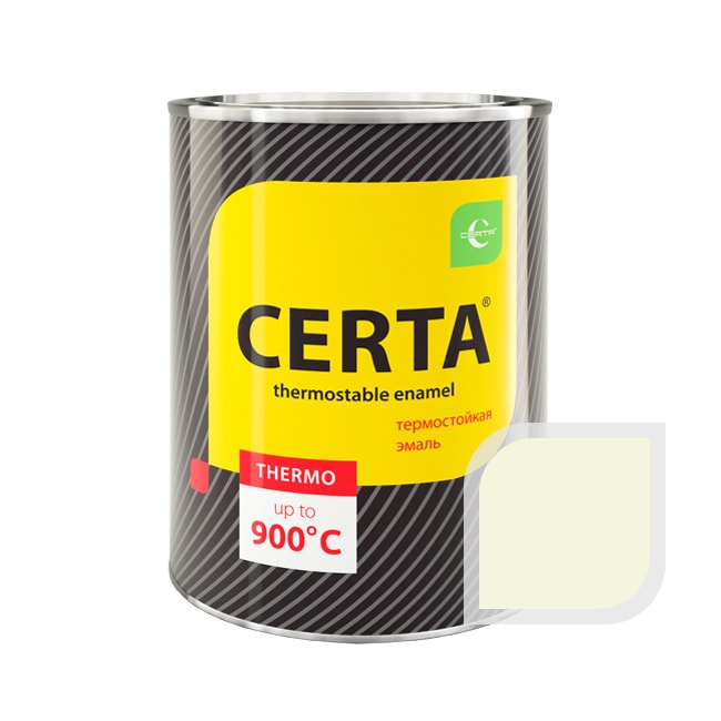 Термостойкая краска эмаль CERTA (Церта), цв. бежевый, до 400 °C (фасовка 0,8 кг.)